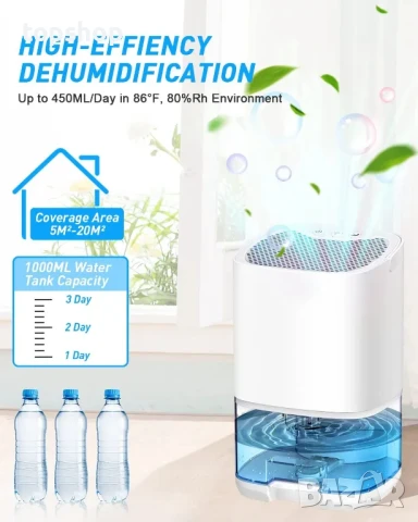 НОВ влагоабсорбатор / влагоуловител 1 литър humpun H2102 автоматичен с таймер, снимка 6 - Влагоабсорбатори и влагоуловители - 50529464