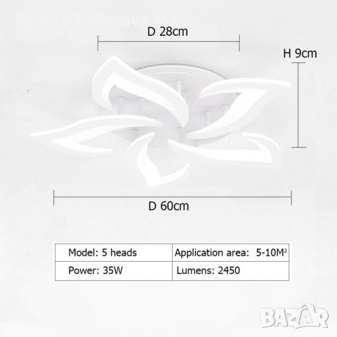Модерен LED полилей с дистанционно управление, снимка 2 - Лед осветление - 38329403