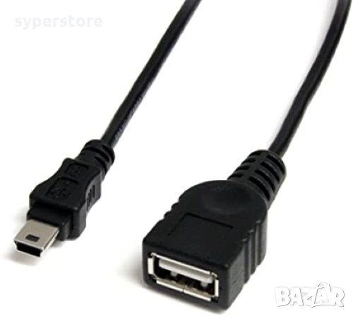 Кабел преходник от MiniUSB 5pin към USB женско Digital One SP00176 1m MiniUSB 5pjn to USB F, снимка 1 - USB кабели - 32468859