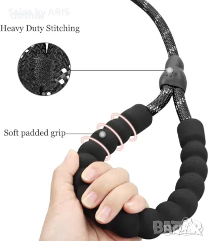 TagME Каишка за куче, 1.8м, отразяваща, мека, черна, снимка 3 - За кучета - 49825025