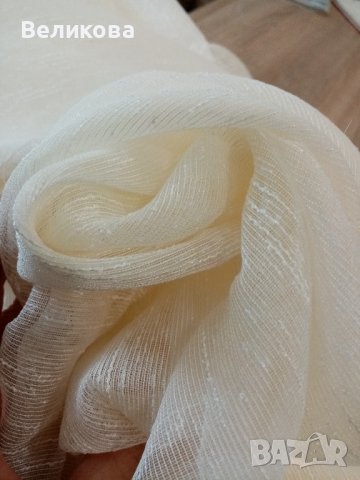 Пръскан лен в бяло, екрю или цвят лате, снимка 4 - Пердета и завеси - 40781410