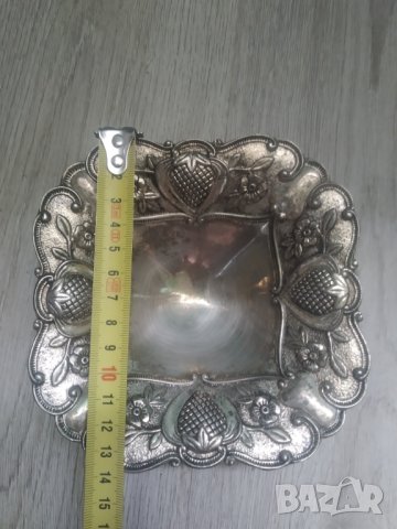 посребрена купа в стил арт деко, снимка 2 - Антикварни и старинни предмети - 40310390