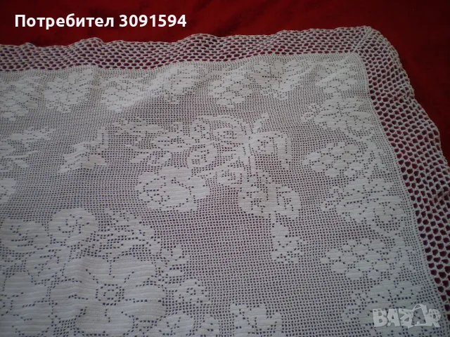 Красива бяла квадратна  плетена на една кука покривка, снимка 7 - Покривки за маси - 50181816