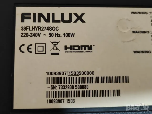 TV Finlux 39FLHYR274SOC на части, снимка 6 - Части и Платки - 49290991