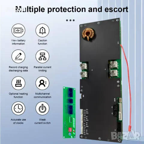 JK BMS 200A JK-PB2A16S20P 4.3" LCD active balancing equalizer LiFePO4 LiIon батерии соларни системи, снимка 16 - Друга електроника - 50207661