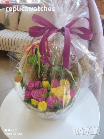 кошница с ароматни сапунчета цветя, снимка 2 - Декорация за дома - 44113604