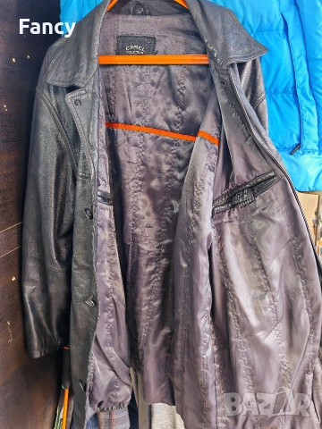 Мъжко кожено манто/яке Mango, снимка 10 - Якета - 53164456