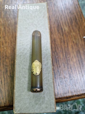 Старо антикварно цигаре кехлибар със златен монограм , снимка 2 - Антикварни и старинни предмети - 44015069