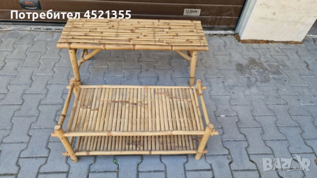 Африканска Пейка и Маса от Бамбук, снимка 2 - Градински мебели, декорация  - 50894799