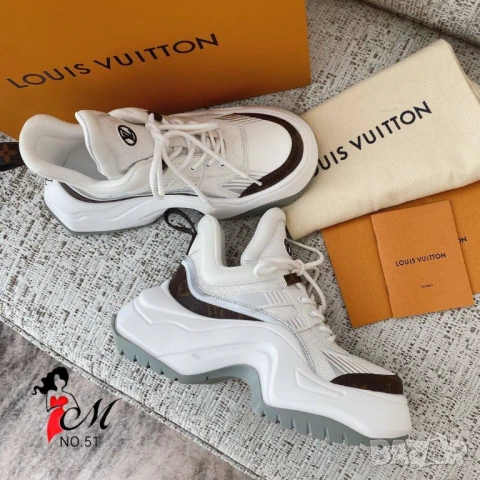 дамски маратонки от естествена кожа louis vuitton , снимка 2 - Маратонки - 51423755