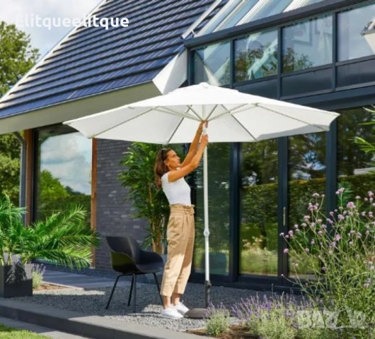 Усилен Плажен чадър – 250 см, бял, без стойка NS6352 "ултра високо качество", снимка 2 - Други стоки за дома - 52184833