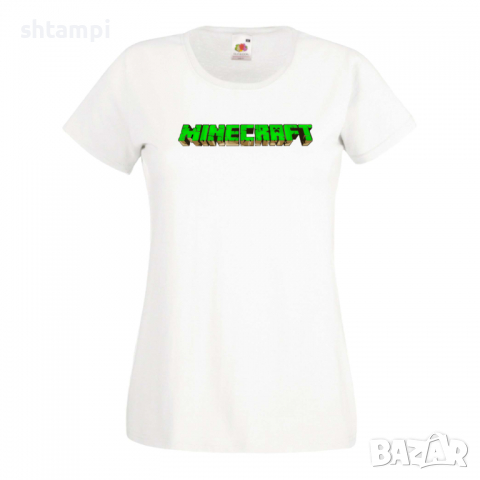 Дамска тениска Minecraft Logo 1 майнкрафт Minecraft,Игра,Забавление,подарък,Изненада,Рожден Ден.