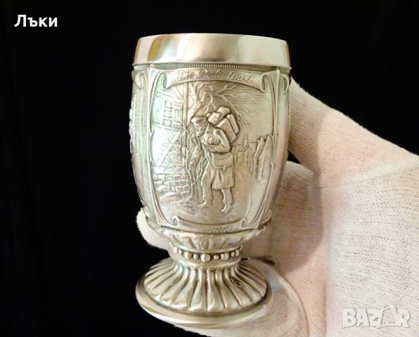 Чаша от калай за вино,картини за старите пощи. , снимка 5 - Антикварни и старинни предмети - 33669981