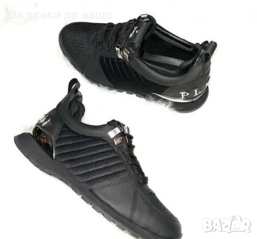 Philipp Plein Мъжки Черни Маратонки👟Мъжки Спортни Обувки В Черен Цвят Филип Плейн Код P906