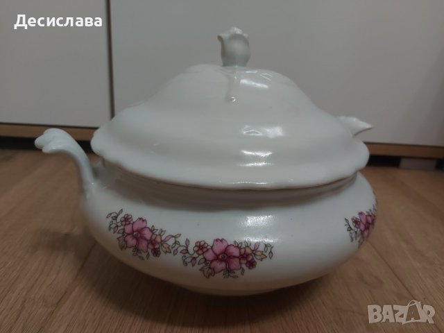Порцеланов супник с капак, Китка, Съд за топло сервиране, снимка 8 - Прибори за хранене, готвене и сервиране - 40223327
