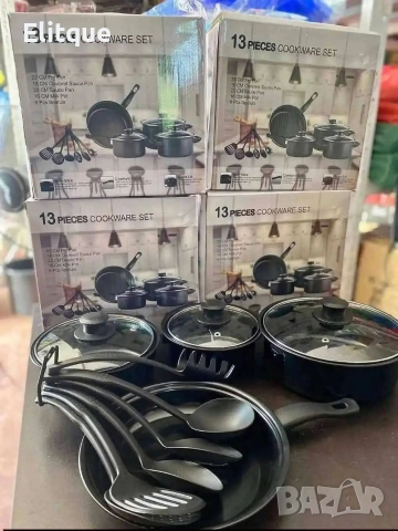 Комплект съдове за готвене от 13 части,незалепващо покритие, снимка 3 - Съдове за готвене - 53010555