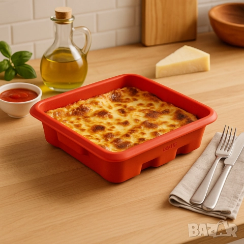 Форма за печене Lekue 27x27cm, силиконова, за лазаня, снимка 4 - Други - 52099081