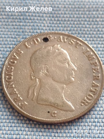 Сребърна монета 20 кройцера 1835г. Франц първи Прага Австрийска империя 13711, снимка 4 - Нумизматика и бонистика - 42944221