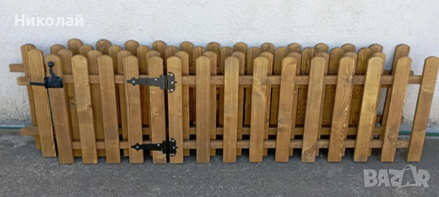 Дървена ограда пано 80 х 2 метра за двор градина заведение детска площадка декоративна оградка, снимка 3 - Градински мебели, декорация  - 49627833
