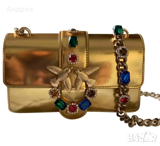 Pinko Love bag чанта през рамо - златна, снимка 3 - Чанти - 52945081
