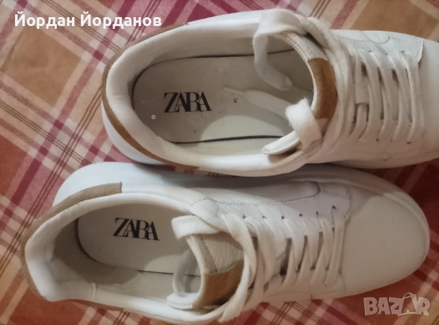 Дамски кожени спортни обувки ZARA, снимка 9 - Маратонки - 52626210