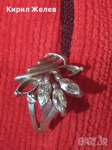 СТАР СРЕБЪРЕН ФЛОРАЛЕН АРТ ПРЪСТЕН СРЕБРО 925 с ЦИРКОНИ 25971, снимка 17 - Пръстени - 35974403