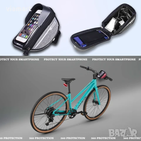 Водоустойчива стойка за колело B-Soul - с калъф за телефон и джоб за аксесоари, снимка 6 - Аксесоари за велосипеди - 50526428