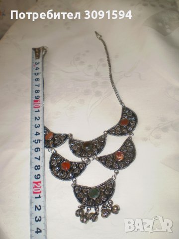 Ретро накит бял метал с ахат, снимка 7 - Други ценни предмети - 39237735