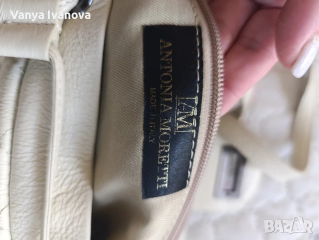 Antonia Moretti бежова раница естествена кожа, снимка 8 - Чанти - 50733980