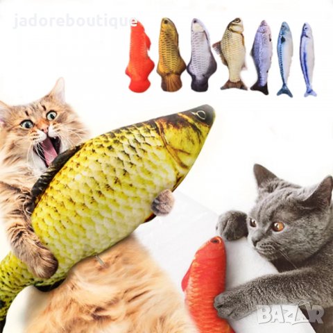 Плюшена играчка риба за котка 