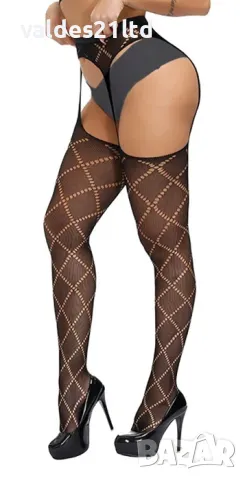 Чорапогащник тип жартиер, снимка 2 - Дамски чорапи - 35183887