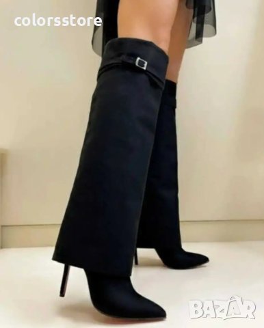 Ботуши на ток - черен велур - KD100