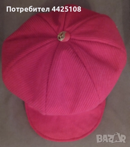 Червен дамски каскет , снимка 3 - Чанти - 52187806