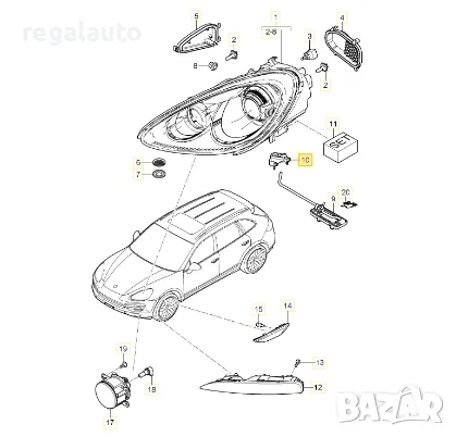 95863119402,държач фар PORSCHE CAYENNE E2,2011-2018, снимка 3 - Части - 48345008