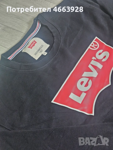 Мъжка блуза Levi’s 3XL черна с лого, снимка 3 - Блузи - 52816380
