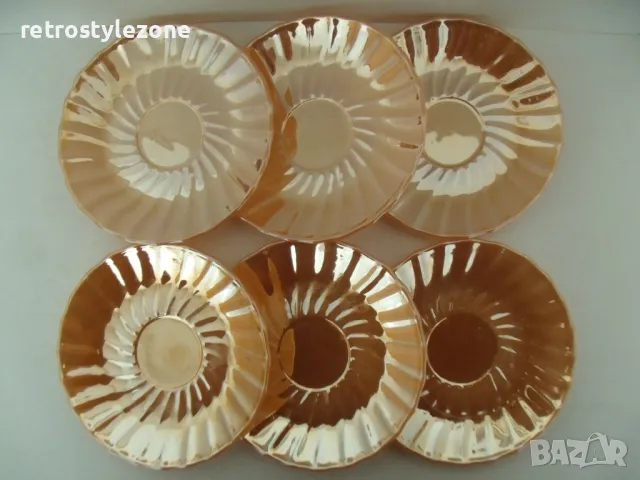 № 7978 стари малки чинийки - Termokrisa Mexico  - комплект 6 броя , снимка 2 - Сервизи - 49767275