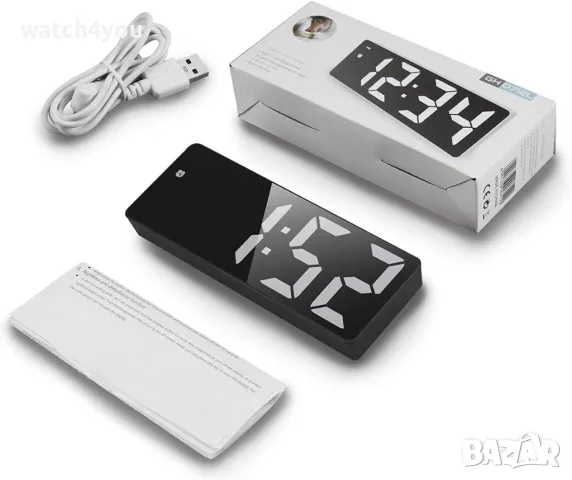 НОВ ПОСТОЯННО СВЕТЕЩ LED ЧАСОВНИK С ГОЛЕМИ ЦИФРИ НА ТОК ИЛИ БАТЕРИИ,ТЕРМОМЕТЪР.СВЕТЕЩИ ЧАСОВНИЦИ ТОП, снимка 9 - Друга електроника - 48736781