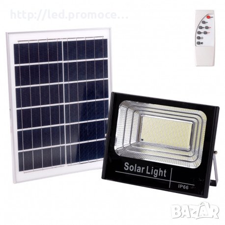 Соларна лампа 100W LED прожектор с голям панел, снимка 2 - Соларни лампи - 37212410