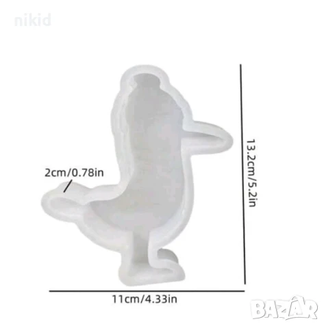 3d Гларус чайка дълбок силиконов молд форма фондан шоколад смола гипс декор свещ