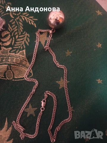 Сребърен синджир с висулка , снимка 2 - Колиета, медальони, синджири - 52958681