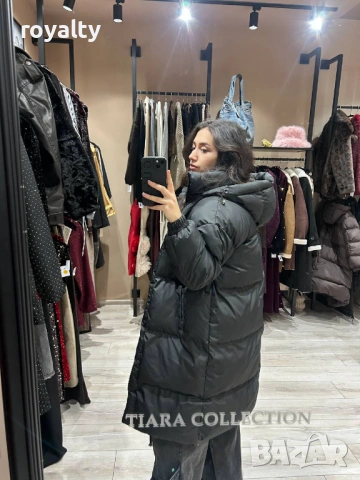 Черно Дълго Зимно Дамско Яке , снимка 2 - Якета - 53302285