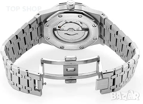 Спортен автоматичен часовник FEICE Мъжки водоустойчив механичен от неръждаема стомана, снимка 3 - Мъжки - 48732227