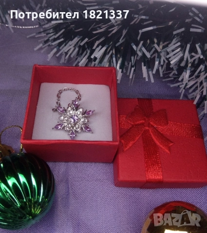 Колие Снежинка , снимка 5 - Колиета, медальони, синджири - 53167439