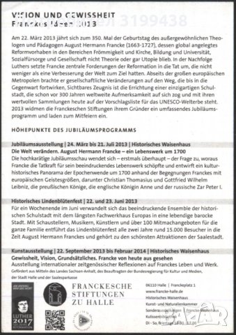 Рекламна картичка Визия и сигурност 2013 от Германия, снимка 2 - Колекции - 35630246