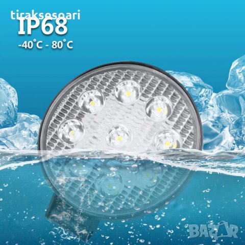 Кръгъл Диоден фар 27W за офроуд джип ATV Диоден халоген LED фар, снимка 3 - Аксесоари и консумативи - 33532304