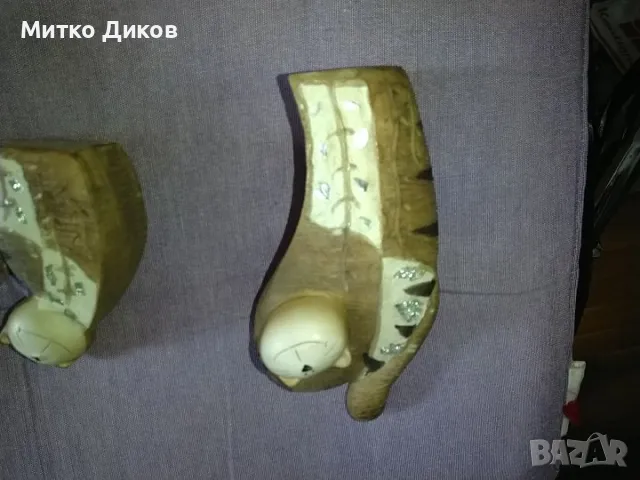 Дървени котета два броя за украса 16 и 11 см отлични, снимка 12 - Декорация за дома - 49799835