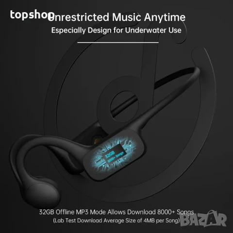 ЗАПЕЧАТАНИ НОВИ Водоустойчиви слушалки Tayogo, за плуване с костна проводимост, IPX68, 32GB памет, снимка 7 - Bluetooth слушалки - 50503402
