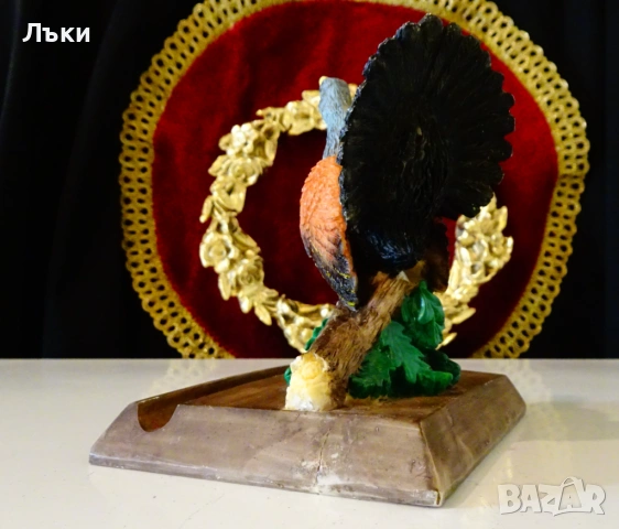 Порцеланова фигура Глухар,поставка за пура,лого на бира Hasseröder, снимка 7 - Антикварни и старинни предмети - 53066932