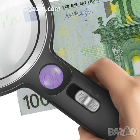 Професионална голяма увеличителна лупа LED и UV осветление мощна 5X 13X 20X стъклена четене на книги, снимка 5 - Други инструменти - 50919783