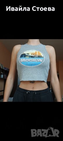 Дамски сив топ, снимка 1